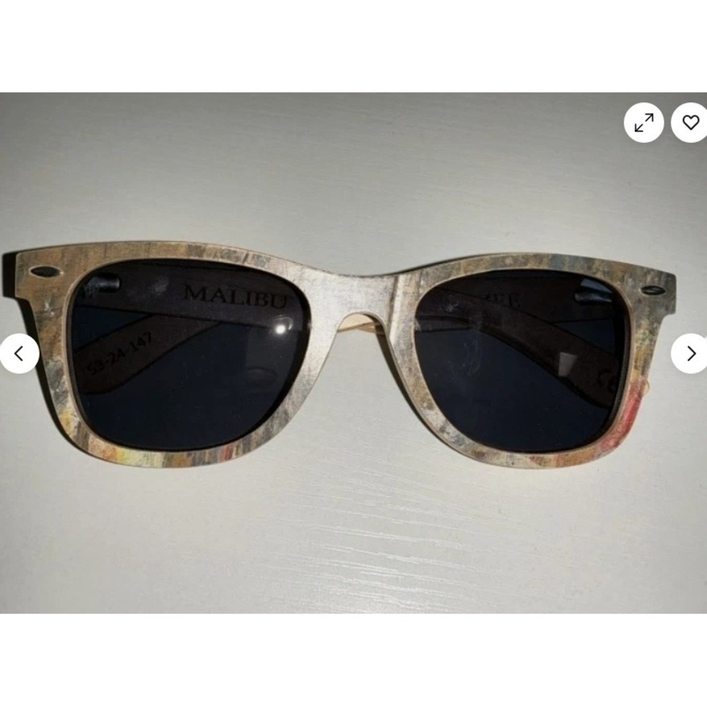 Woodzee Recycled Skatebaord Sunglasses Brown Green 53-24-147